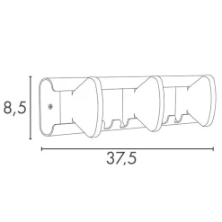 UNILUX - Knagerække m. 3 knager - AURORA - Hvid/Bøg