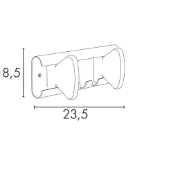 UNILUX - Knagerække med 2 knager - AURORA - Hvid/Bøg