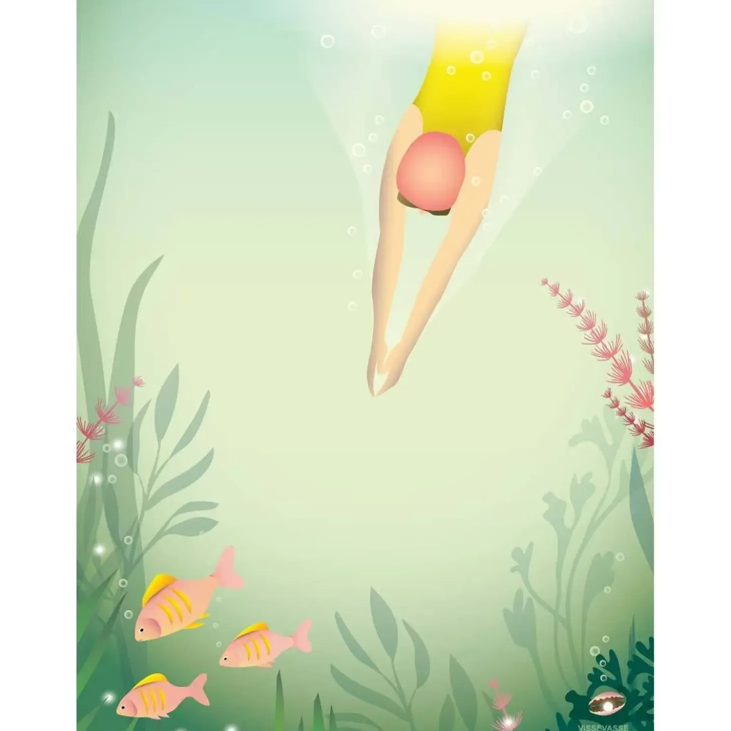 VISSEVASSE - Plakat - Swim Like A Fish - 30x40 cm