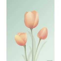 VISSEVASSE - Tulipaner plakat, mint - 30x40 cm