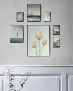 VISSEVASSE - Tulipaner plakat, mint - 30x40 cm