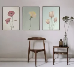 VISSEVASSE - Tulipaner plakat, mint - 30x40 cm