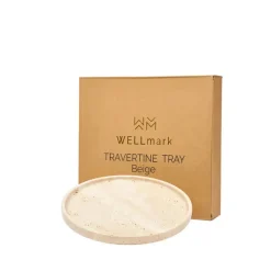 WELLmark - Rund Travertine bakke - Beige - Ø27 cm