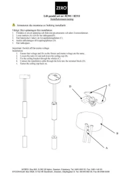 Zero Pendel Lift i hvid